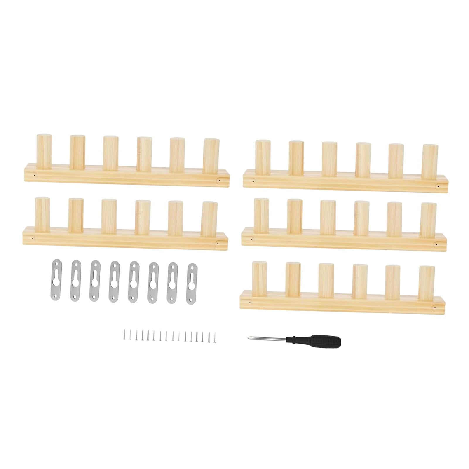 5 Sets Wooden Knitting Loom Kit Blanket Loom Bulky Frame Sturdy Adjustable for DIY Yarn Crafting and Beginners