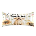 thumbnail image 3 of Dailycode Satin Pillow Case Standard Silk Pillow Cover for Hair and Skin Envelope Closure Hello Sunflower Dog 20"x26", 3 of 9