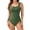 Light Green, variant on One Piece Bathing Suit for Women Tummy Control Swimsuits Square Neck Ruched Modest Swimwear Light Green S