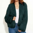 thumbnail image 5 of Hueook Jackets for Women Women Winter Warm Faux Coat Solid Color Warm Furry Faux Jacket Long Sleeve Outerwear Green 3X, 5 of 8