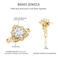 thumbnail image 5 of Rosec Jewels Certified Moissanite Floral Engagement Ring for Women (1.75 CT, D-VS1 Quality), 10K Yellow Gold, US 11.50, 5 of 8