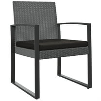 Casafoyer Patio Dining Chairs 2 pcs Dark Gray PP Rattan