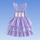 thumbnail image 4 of Vestido de Pascua Púrpura Niñas Conejo Ahumado Vestido en Capas sin Mangas para Fiestas de Cumpleaños de Pascua Verano Casual, 4 of 6