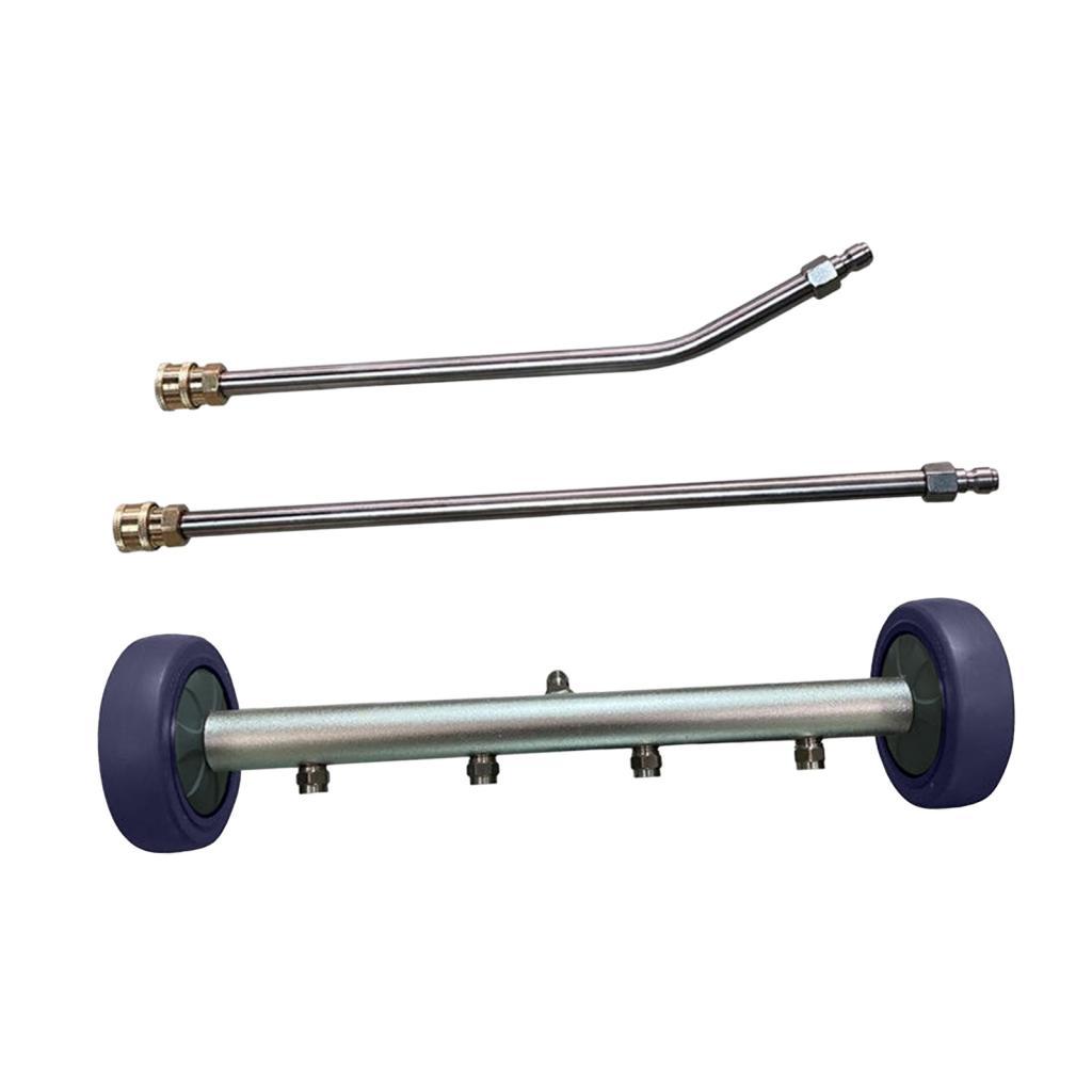 Fzaqwen 5000PSI 15inch Pressure Washer Undercarriage Cleaner Water Broom Car Chassis Wash 4 Spraye Nozzle