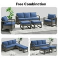 thumbnail image 5 of PARKWELL 3 Pieces Outdoor Patio Sofa Furniture Set,All-Weather Wicker Rattan Couch with 2 Ottomans,Navy, 5 of 9