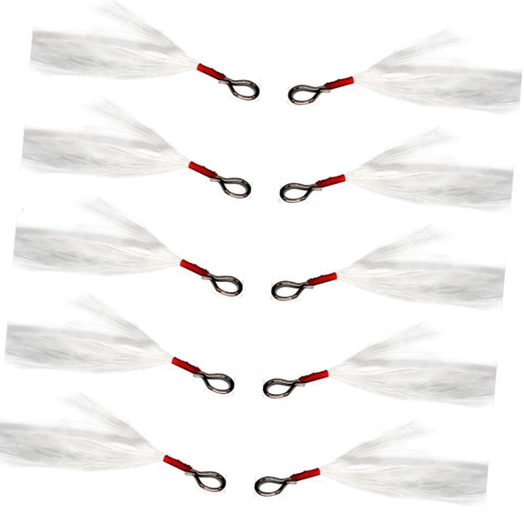 Yammee Detachable Fishing Spoon Baits Lure Feather for Treble Hook Fishing Tackle 10pcs