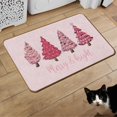 thumbnail image 6 of Pink Christmas Tree Doormat, Merry Xmas Welcome Mat, 17x30inch, 6 of 6