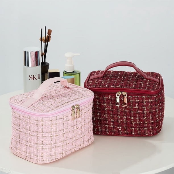 Pequeña bolsa de maquillaje con fragancia para mujer, versión coreana, gran capacidad, explosiva, bolsa de almacenamiento y baño portátil