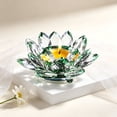 thumbnail image 4 of Crystal Lotus Tealight Candle Holder - Glass Tea Light Candlestick, Clear Crystal Figurine Ornament for Home, Office, Christmas, Halloween Decoration, 4 of 6