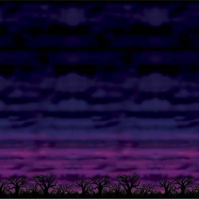 Party Central Pack of 6 Purple and Blue Spooky Sky Halloween Wall Backdrops 30'
