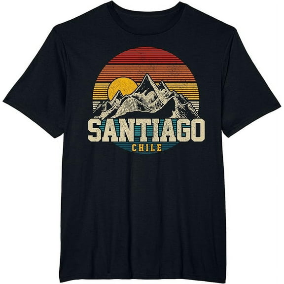 Santiago Chile Vintage Mountains Retro Souvenir Gift T-Shirt
