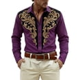 thumbnail image 1 of Camisetas de Navidad de Manga Larga de los Hombres de Moda Casual de Manga Larga Turndown Collar Blusa para Primavera Invierno Al Aire Libre Diario, 1 of 4