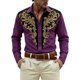 thumbnail image 1 of Camisetas de Navidad de Manga Larga de los Hombres de Moda Casual de Manga Larga Turndown Collar Blusa para Primavera Invierno Al Aire Libre Diario, 1 of 4