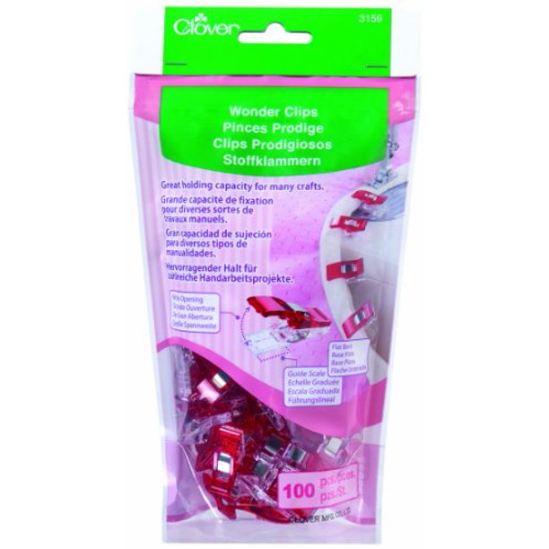 Clover 3159 Wonder Clips Red 100 Per Package