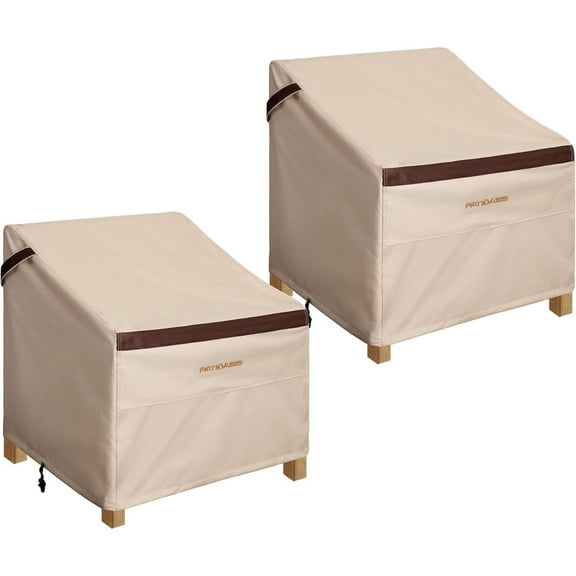 Patioworld Patio Chair Cover 37 x 32 x 36 inch, Beige, 2 Pieces/set