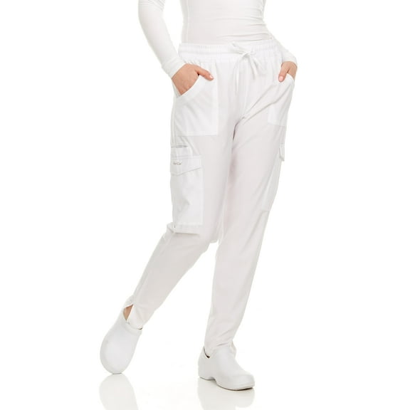 HEAL WEAR Women's Stretch Scrub Pants Tapered Fit Medical Joggers with Pockets Wrinkle-Free 4-Way Stretch