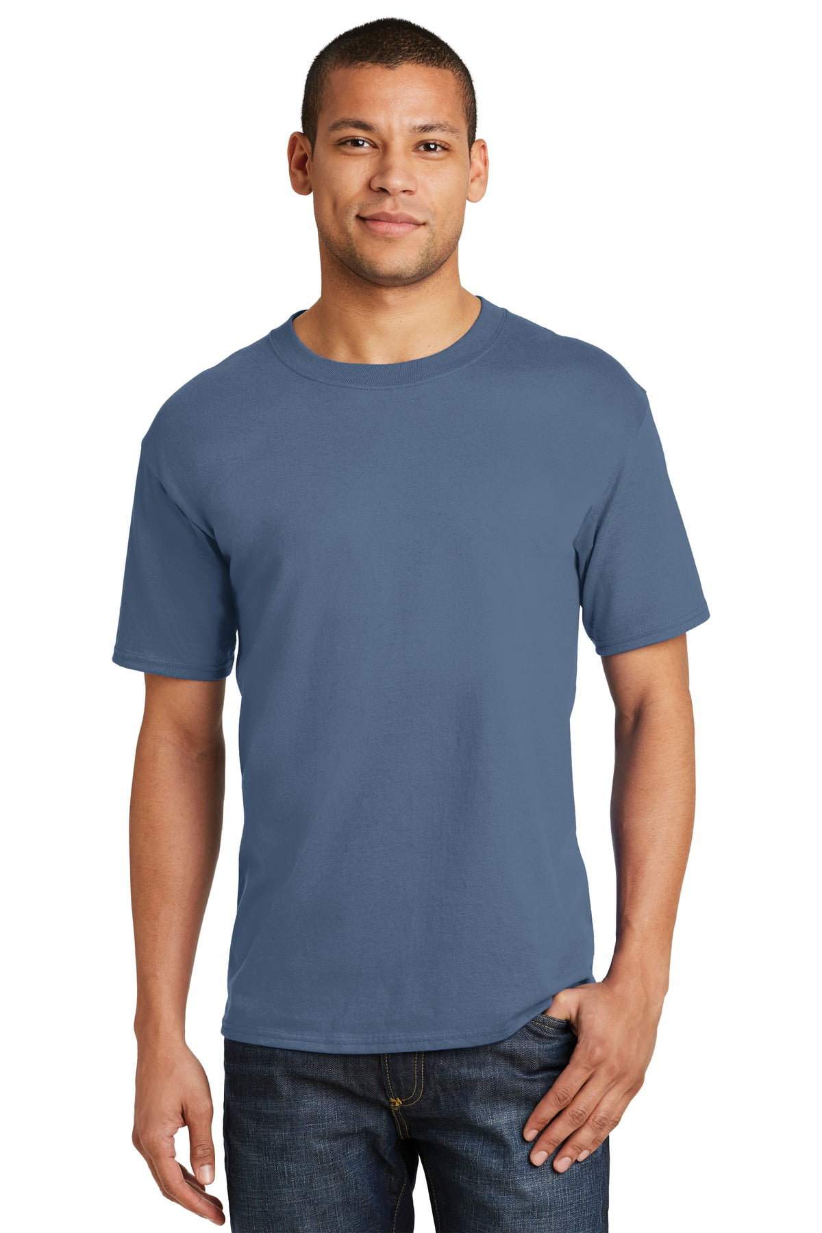 Hanes Men's 100 Percent Cotton Crew Neck T-Shirt 5180 - Walmart.com