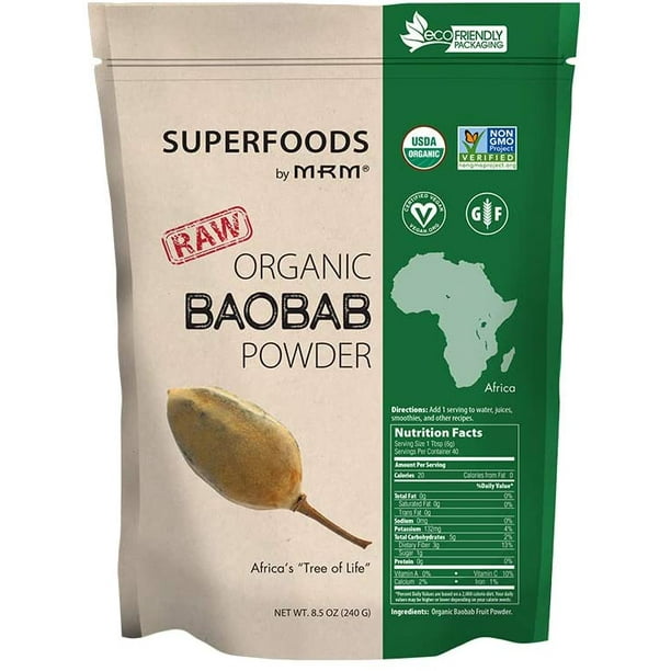 MRM Super Foods Raw Organic Baobab Powder, 8.5 Oz