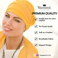 thumbnail image 5 of MASUMI Chemo Organic Headwear - PRIMROSE | Cancer Headwear for Women with Hair Loss | Alopecia Hats & Coverings | 95% Cotton Turban (Colour: Yellow Sunshine), 5 of 8