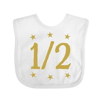 Inktastic Half Birthday Gold Stars Boys or Girls Baby Bib