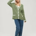 thumbnail image 5 of Kilaqueen Cardigan Sweaters for Women Long Sleeve Button Up V Neck Knit Sweater with Pockets Loose Trendy Casual Cardigan Sweater, 5 of 5