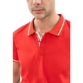 thumbnail image 3 of X RAY Jeans Mens Basic Short Sleeve Tipped Polo, Fiery Red/White, S, 3 of 3