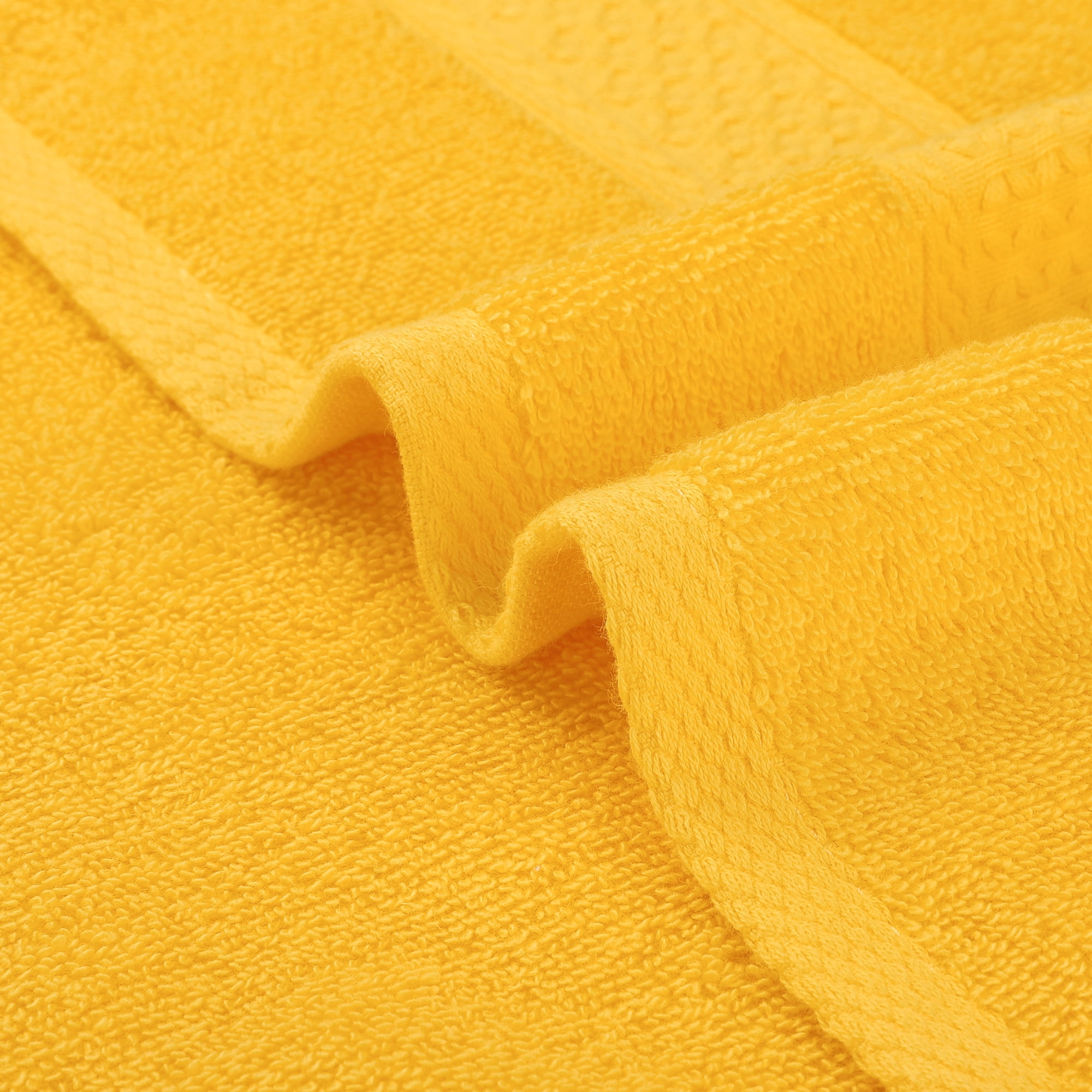 Unique Bargains 4 Pcs Solid Soft Hand Towel Yellow/Navy Blue 13" x 30"/14" x 30"