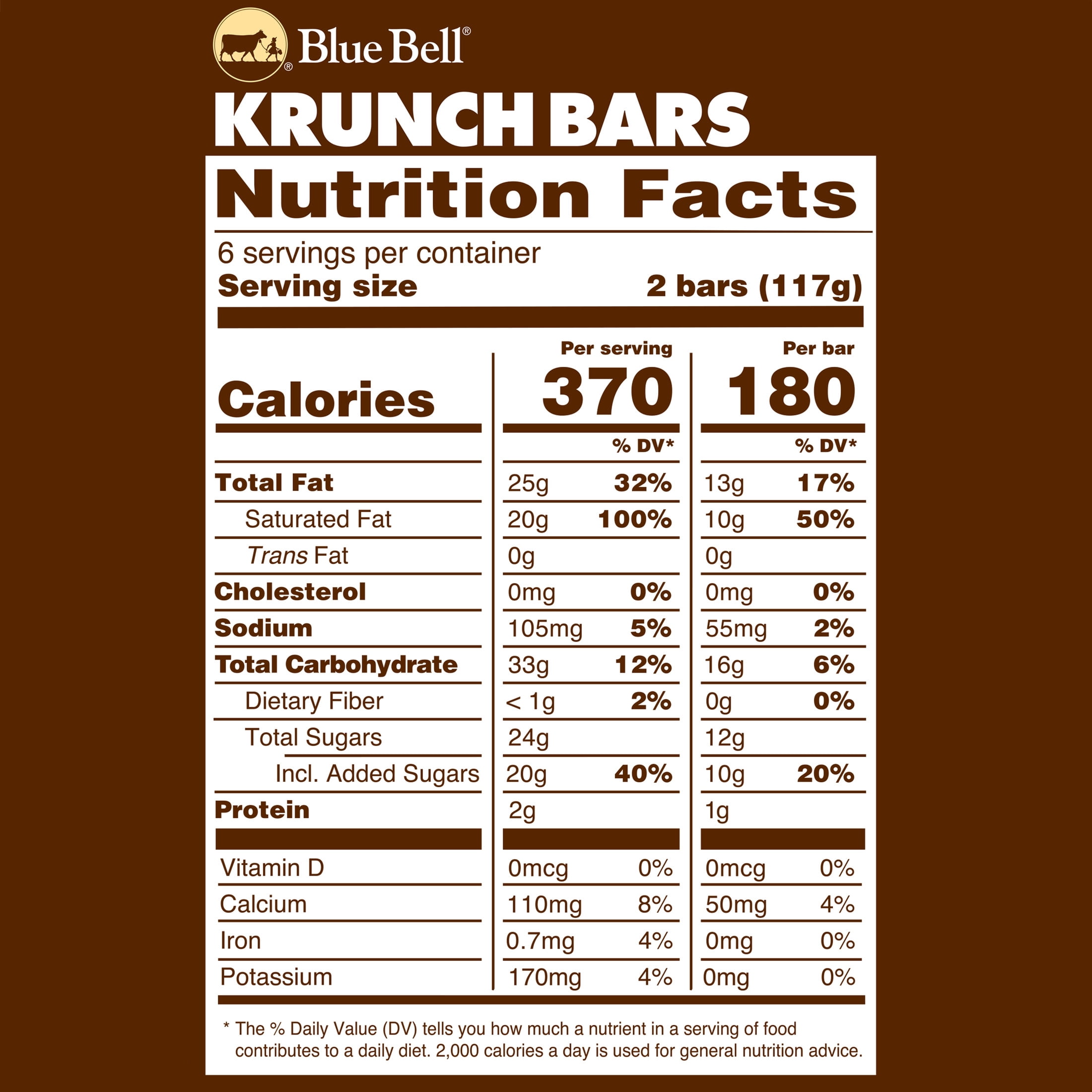 Blue Bell Krunch Frozen Dairy Dessert Bars, 3.0 fl oz, 12 Count