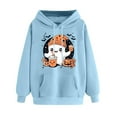thumbnail image 4 of cocolona Womens Halloween Hoodie Fall Long Sleeve Drawstring Graphic Sweatshirts Casual Loose Pullover Tops Halloween Sweatshirts, 4 of 4