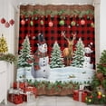 thumbnail image 3 of Christmas Snowman Shower Curtain, Xmas Winter Red Black Plaid Wooden Waterproof Fabric Shower Curtains with 12 Hooks, Bathroom Curtain Set for Bathroom Accessories Decor, 54 x 78Inches, 3 of 9