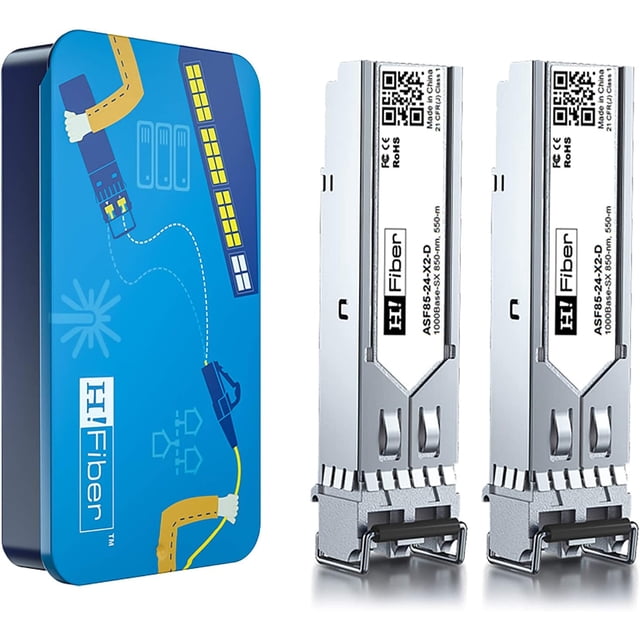 H!Fiber Émetteur-Récepteur SFP Multimode Gigabit Mini-GBIC Module 1000Base-SX Compatible pour Ubiquiti UF-MM-1G, Netgear