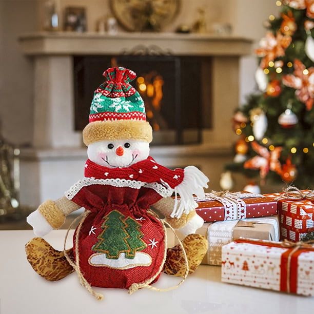 Exquisitas decoraciones navideñas Bolsa de manzanas de Papá Noel Decoración navideña Bolsa de regalo