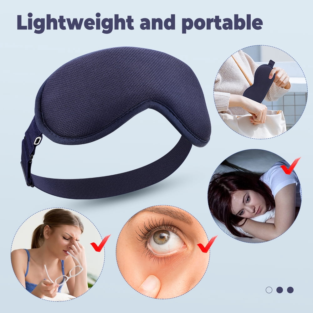 Heated Eye Mask with Massage, USB Warm Compress Eye Mask for Dry Eyes, Electric Thermal Eye Heating Pad with 3 Heat & 6 Vibration Modes, 15min Auto Shutoff for Eye Fatigue, Dark Circle