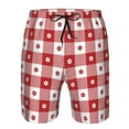 thumbnail image 3 of Logiee Red Plaid Daisy Print Mens Swim Trunks Quick Dry Board Shorts,Breathable Hawaii Beach Shorts Swimwear Bathing Suits-Medium, 3 of 6