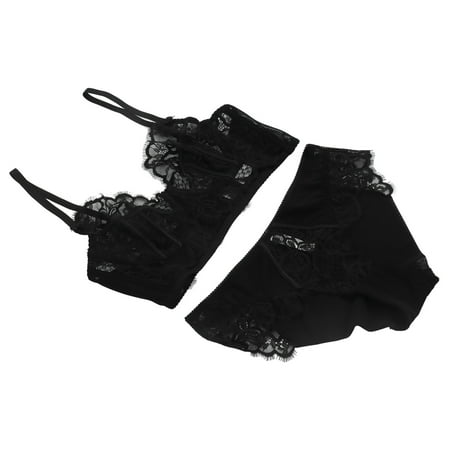 

Underwear Set Unlined Underwire Lace Underwear Set Lace Set Underwear Floral Strap V Neck Sheer Panty Set For Women Black 75B