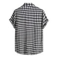 thumbnail image 1 of Liquidation! Hontri Chemise Décontractée à Manches Courtes pour Homme, Printemps Été, Imprimée, Col Rabattu, Chemises pour Homme, Noir G, 1 of 8