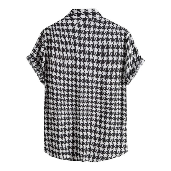 2025 Men Spring Summer Printed Type N Turndown Collar Casual Short Stage Clothes Musicians Sleeve Shirt Man Romper Mens Crotch Shirt Large Short