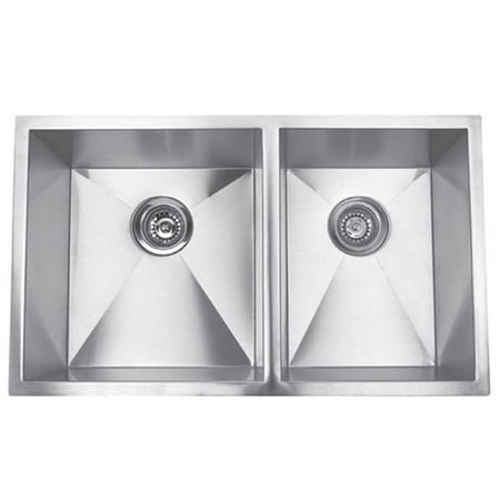... Angled Bowl Double Basin Kitchen Sink, Stainless Steel - Walmart.com