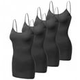 thumbnail image 2 of SAYFUT 4 Pack Mixed Colors, Women Long Camisole Tank Tops Blend Fit Basic Cami Top W/ Straps, 2 of 7
