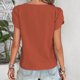 thumbnail image 4 of Fiudx Ofertas Relámpago Top Liso con Cuello En V y Botones Pequeños para Mujer, 4 of 4