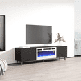thumbnail image 3 of Pafos WH-EF Fireplace TV Stand for TVs up to 80", Modern Matte 71" Entertainment Center, Electric Fireplace TV Media Console with Storage Cabinets, 3 of 6