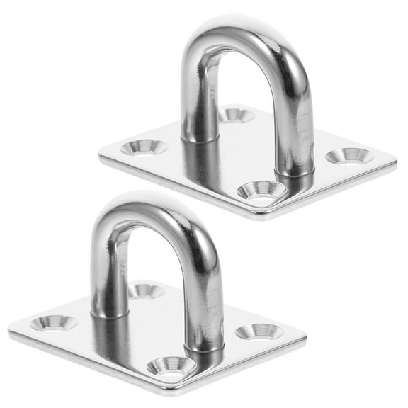 2pcs Stainless Steel Ceiling Mount Hooks Wall Mount Ring Hooks Heavy Duty Pad Eyes Hooks for Marine Boat Use