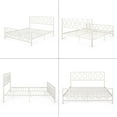 thumbnail image 3 of King Size Metal Platform Bed Frame with Victorian Style Wrought Iron-Art Headboard/Footboard, No Box Spring Required, White, 3 of 5