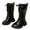 Black, variant on Girls' Boots Lace Up Combat Boots Mid Calf Boots PU Leather Side Zipper Punk Goth Girls Riding Boots (Toddler/Little Kid/Big Kid),11