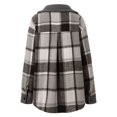 thumbnail image 5 of Letdown Women's Mid-Length Buffalo Plaid Shacket Jacket Long Sleeve Button Down Shirt Coat Tops with Pockets Fall Winter Fashion Shacket Coats (Dark Gray,S), 5 of 8