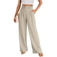 thumbnail image 2 of LYMAYTER Pantalon Grand Taille Haute pour Femmes Pantalon Décontracté Extensible Respirant Formel, 2 of 9