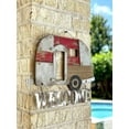 thumbnail image 3 of STC World Welcome Camper RV Trailer Sign Large Rustic Front Door Wall Wood Metal Outdoorsy Inspired Accent Decor 17x 14, Brown Silver Red Black, 3 of 8