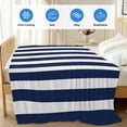 thumbnail image 4 of Navy Blue Striped Cooling Blanket,Lightweight Breathable Summer Throw Blanket with Double Sided Cold Effect,Modern Farmhouse Blue White Stripes Picnic Blankets Bed Sheet for Hot Sleepers 30"x40", 4 of 8