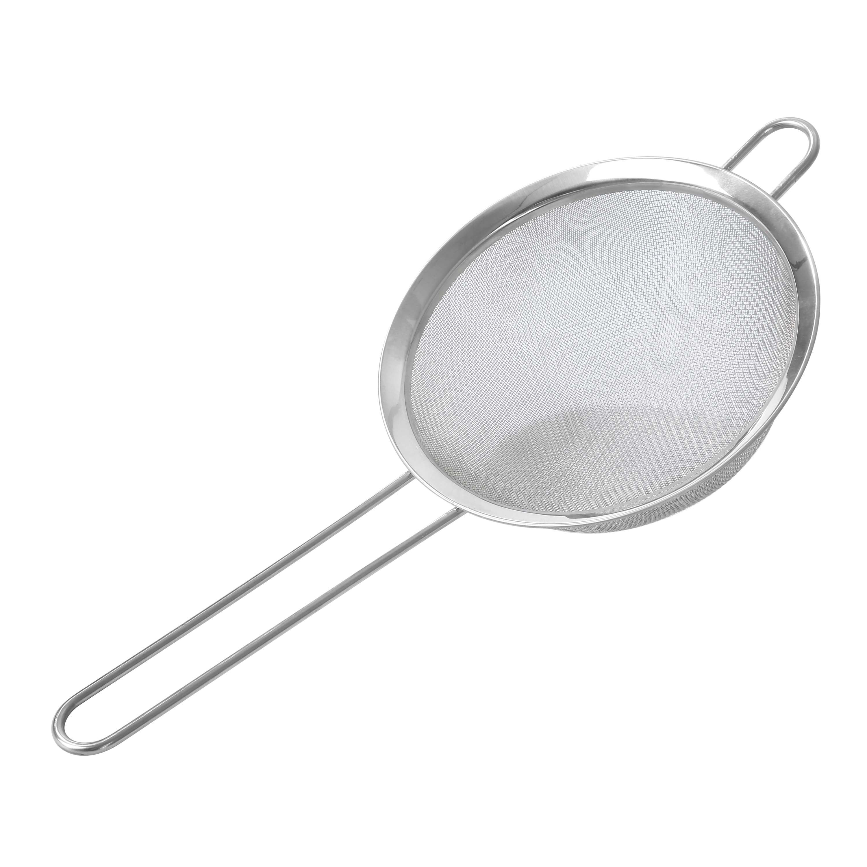 Mainstays 3-Pack Stainless Steel Fine Mesh Strainers, 4 in, 6 in, 8 in, Silver