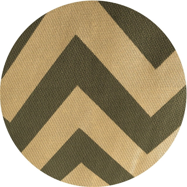 Ahgly Company Machine Washable Indoor Round Transitional GoldenRod Gold Area Rugs, 7' Round